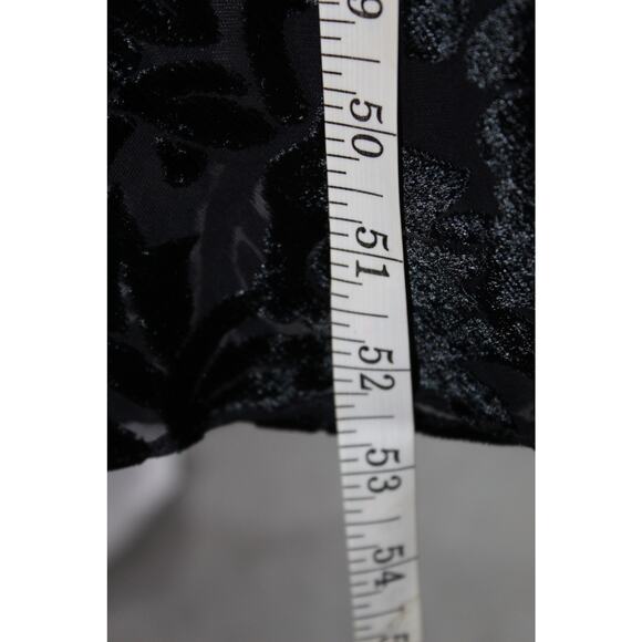 Vintage Maggy London Burnout Velvet Black Floral Maxi Dress Prep Goth 90s S/M - Picture 9 of 10